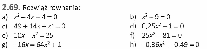 2.69 Rozwiąż równania – Kurczab zbiór zadań rozszerzenie 1